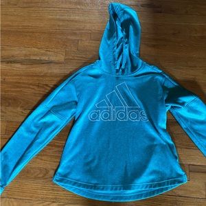 teal ADIDAS cropped hoodie size small